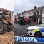 Two men arrested after stolen tractor crashes ‘full throttle’ into house in England